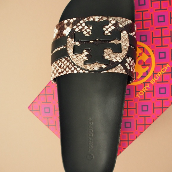 Tory Burch Leigh Snake Printed Slide S 9 9.5 - Picture 4 of 8